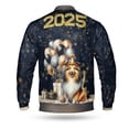 thumbnail image 2 of Happy New Year Shetland Sheepdog Welcome 2025 Balloon Firework Party All Over Print 3D Baseball Jacket Sheltie Dog Lover Gifts Bomber Jacket Softball - 01014, 2 of 6