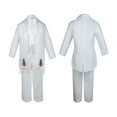 thumbnail image 3 of Baby Boy Christening Baptism Formal White Tail Suit Silver Gold Maria on Stole Sm-20, 3 of 4