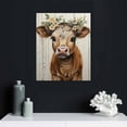 thumbnail image 4 of Nawypu Sunflower Highland Cow Wall Art: Funny Farm Animal Canvas Picture Painting, Rustic Farmhouse Artwork Decor Bathroom Decoration, Cute Brown Cattle Poster Print for Home Kitchen Bedroom, 4 of 4