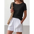 thumbnail image 4 of ANRABESS Womens Boat Neck Tops Short Sleeve T-Shirts Causal Fashion Tee Shirts 2026 Summer Spring Clothes Black Large, 4 of 7
