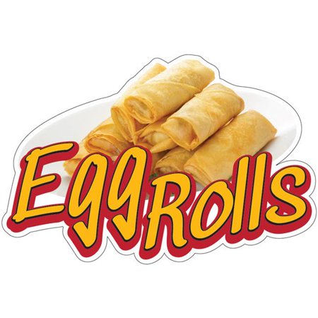 SignMission 16 in. Decal Concession Stand Food Truck Sticker - Egg Rolls