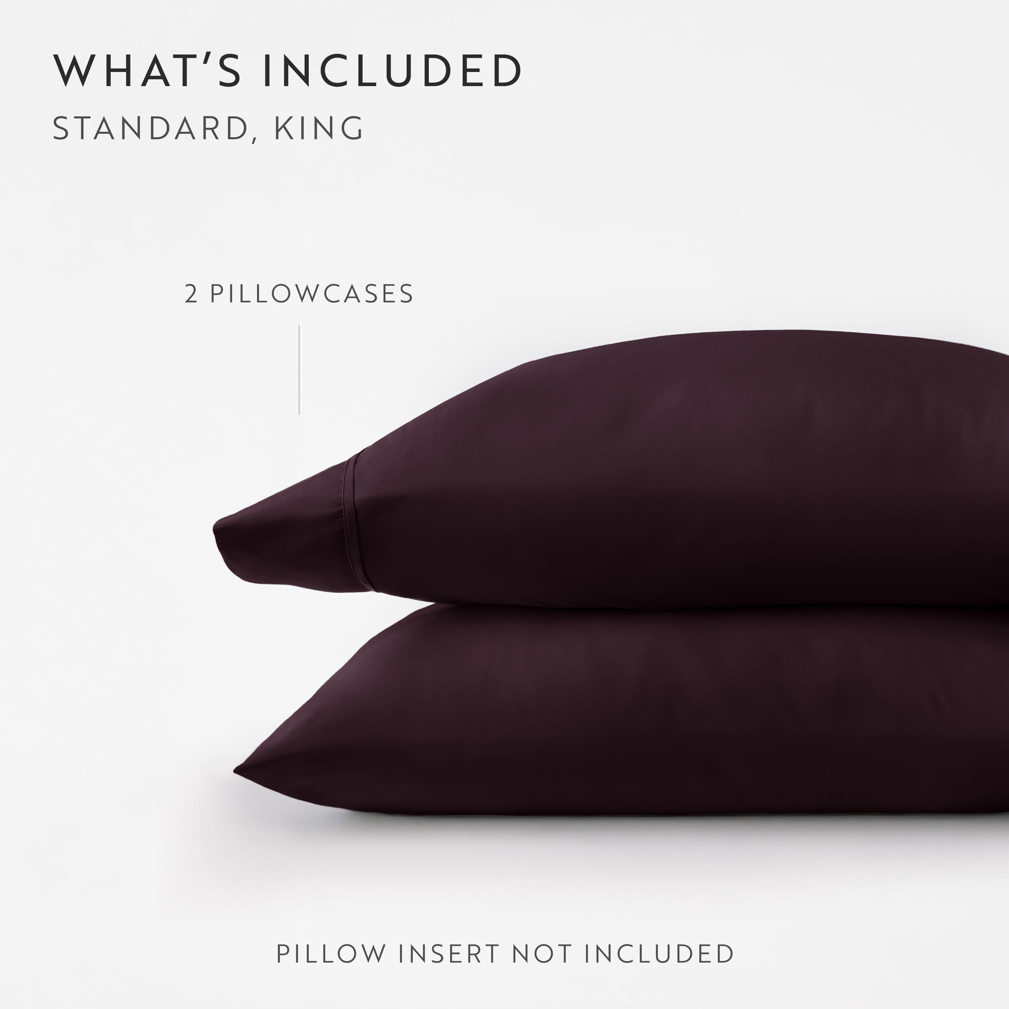 Noble Linens 2 Piece Pillow Case Set, Purple, King
