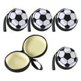 thumbnail image 5 of KAKOWELY 5 monederos de fútbol de hojalata, monederos de hojalata con forma de balón de fútbol, monederos creativos, monederos deportivos de hojalata para amantes del fútbol., 5 of 5