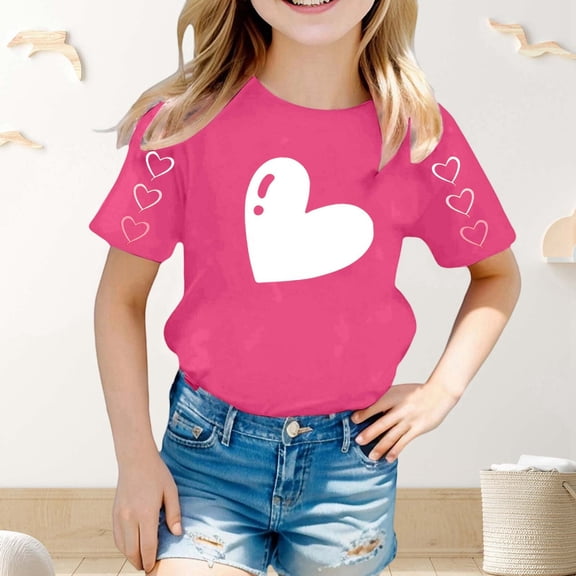 Gzbliryd White T Shirts Relaxed Fit Back To School Clothes Cute Summer Tops for Boys Summer Clothes for Teens (Hot Pink,10-11 Years)