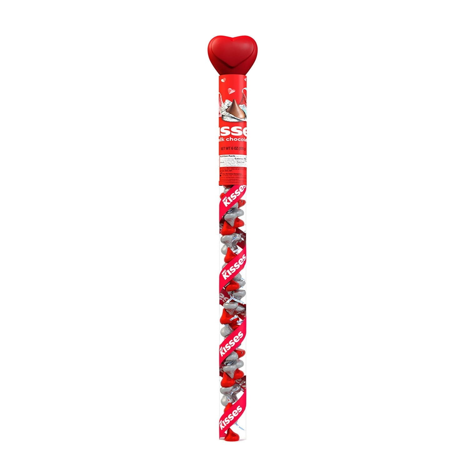 Hershey's Kisses Valentine Milk Chocolate Candy Cane, 6 Ounce