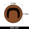 thumbnail image 2 of Horseshoe Mustache Moustache Silhouette 2.5" Faux Leather Round Engraved Iron-On Patch - Brown, 2 of 6