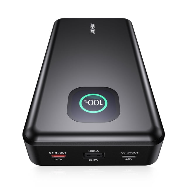 Power Bank Ansody de 25000 mAh y 140 W, cargador portátil para laptop