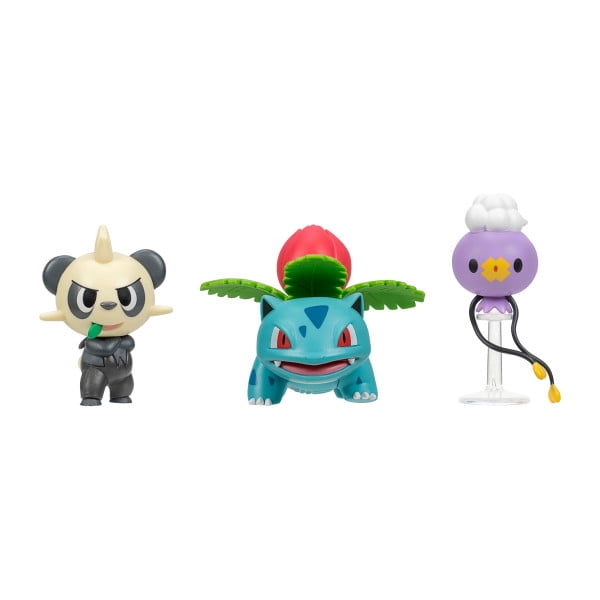 Pokemon Battle Figure 3 Pack - Features 2-Inch Pancham and Drifloon with Stand and 3-Inch Ivysaur Battle Figures