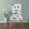 thumbnail image 4 of KXMDXA Rock and Roll Doodles Music Signs Rock Star Stretch Chair Cover Protector Seat Slipcover for Dining Room Hotel Wedding Party Set of 1, 4 of 5