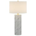 thumbnail image 2 of Evelyn&Zoe Elise 30" Tall Table Lamp with Fabric Shade, Marble/Brass/White, 2 of 6