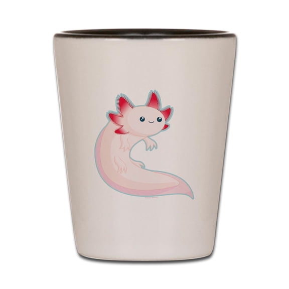 CafePress - Axolotl - White/Black Shot Glass, Unique and Funny Shot Glass