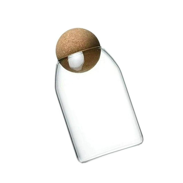 Clear Cork Glass Bottle Storage Sealed Jar Candy Cork Color: Transparent Coffee Bean Jar 800ml
