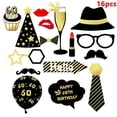 thumbnail image 4 of Taoup-vajilla de fiesta de cumpleaños para adultos, platos, tazas, toallas, cubierta de mesa, feliz 60 cumpleaños, decoraciones para abuelos, color dorado y negro, 4 of 4