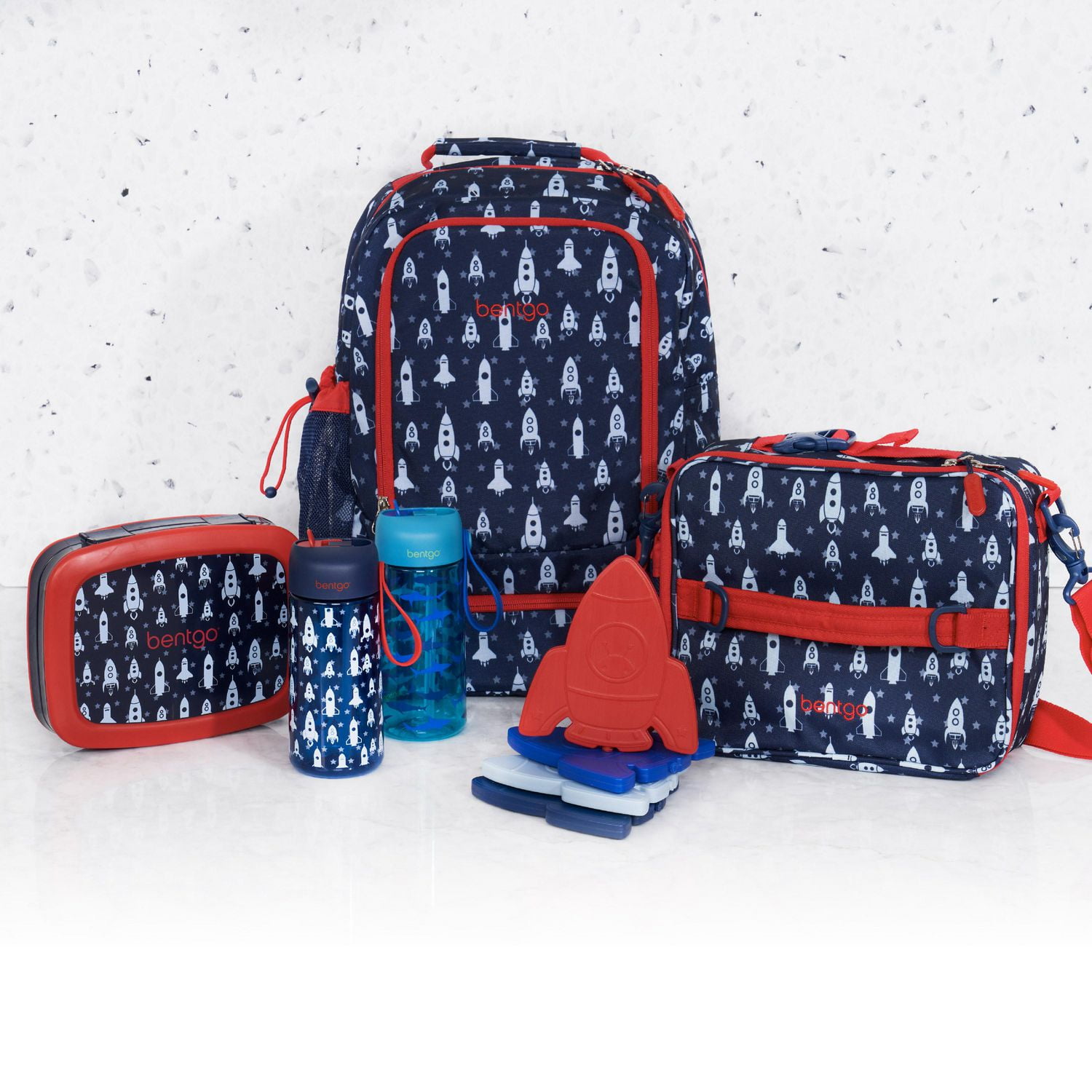 Bentgo Kids Water Bottle 2-Pack - Rocket / Shark<br>Edit
