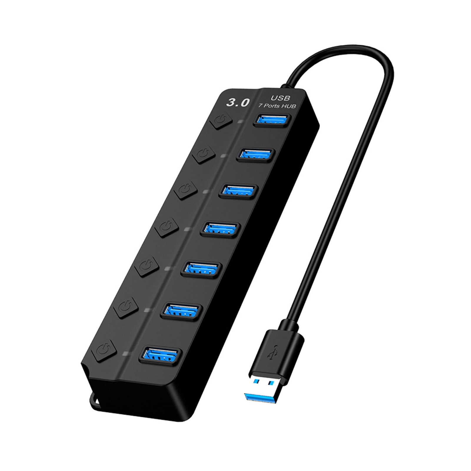 Support 1TB White Super Speed 5Gbps Plug and Play Computer & Networking 7 Ports USB 3.0 HUB Color : Black 