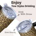 thumbnail image 4 of 20oz Geometric Texture Handle Tumbler, Stainless Steel Double Wall Insulated Travel Mug, Leak Proof Coffee Cup with Straw, 4 of 5
