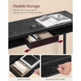 thumbnail image 3 of Bar Table, Bar Height Pub Table, Storage Kitchen Dining Table with Power Outlets and Movable Non-Woven Fabric Drawer, Hooks, Long High Top Table, 15.7 x 47.2 x 41.2 Inches, Ebony Black, 3 of 7