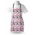 thumbnail image 3 of Geometric Apron Sixties Ornamental Old Fashioned Shapes in Vintage Design Elements Image, Unisex Kitchen Bib Apron with Adjustable Neck for Cooking Baking Gardening, Pink White Black, by Ambesonne, 3 of 3