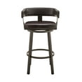 thumbnail image 4 of Armen Living Cohen30" Bar Height Swivel Bar Stool in Java Silver Finish and Chocolate Faux Leather, 4 of 10