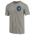 thumbnail image 2 of Men's Gray Minnesota Timberwolves Primary Logo Left Chest Distressed Tri-Blend T-Shirt, 2 of 3
