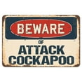 thumbnail image 1 of SignMission Z-812-BW-Attack Cockapoo Beware of Attack Cockapoo Rustic Sign, 1 of 1