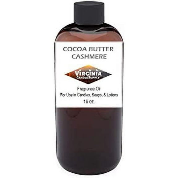 Cocoa Butter Cashmere Fragrance Oil 16 oz Bottle for Candle Making, Soap Making, Tart Making, Room Sprays, Lotions, Car Fresheners, Slime, Bath Bombs, Warmers