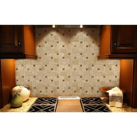 Instant Mosaic  12-inch Tan/ Beige/ Brown Peel and Stick Natural Stone Tile (6 square feet per