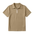 thumbnail image 5 of Polo Shirts for Women with Zip Collared Short Sleeve Waffle Solid Casual Womens Summer Tops Dress Shirts, 5 of 5