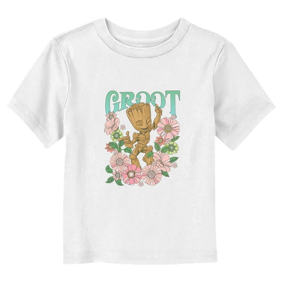 Toddler's Guardians of the Galaxy Groot Floral Dance Graphic Tee White 2T