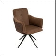 thumbnail image 5 of 360° Swivel Home Office Desk Chairs Set of 2,Dining Chairs with Arm, Upholstered Bedroom Chairs with Metal Base,Makeup Chair for Vanity, for Living Room, Bedroom,Study Room,Dining Room, 5 of 10