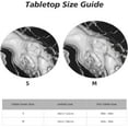 thumbnail image 2 of Black and White Marble Tablecloth with Elastic Edge, Round Table Cover Washable Reusable Table Cloths for Kitchen Dining Party, Small, 2 of 7