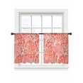 thumbnail image 7 of Orange Red Coral Coastal Sheer Curtains 45 Inch Length 2 Panels Set, Ocean Nautical Seaside Beach Voile Window Treatment Rod Pocket Small Kitchen Curtains Drapes for Bedroom 52"x45"x2, 7 of 7
