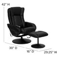 thumbnail image 5 of Flash Furniture Poppy Massaging Multi-Position Plush Recliner with Side Pocket and Ottoman in Black LeatherSoft, 5 of 12