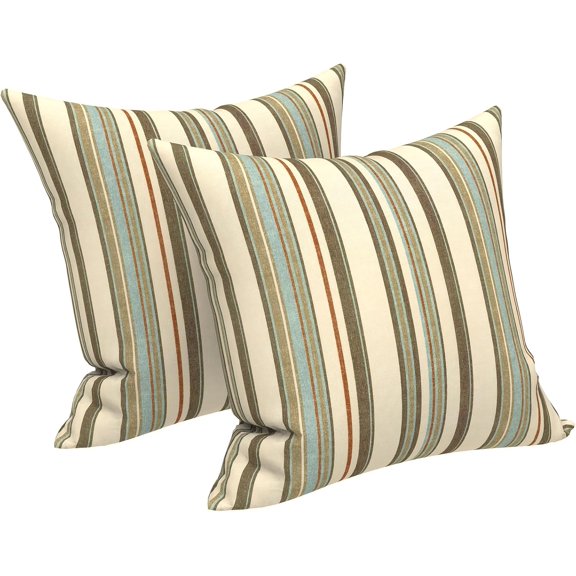 Pillow Covers ONLY, Square Throw Pillow Covers, Modern Cushion Cases for Sofa Patio Couch Decoration 18 x 18 Inch, Pack of 2, Stripe Onyx