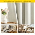 thumbnail image 3 of NICETOWN 100% Blackout Curtains for Bedroom Thermal Insulated Faux Linen Curtain Grommet Noise Reducing Drapes, W52 x L84, Sand, Set of 2, 3 of 9