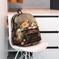 thumbnail image 5 of Fuzoiu Vintage Peonies Rustic Charm Print School Backpack for Teens,Large Bookbag,Lightweight Laptop Bag for Travel, Work, School & Outdoor Adventures, 5 of 6