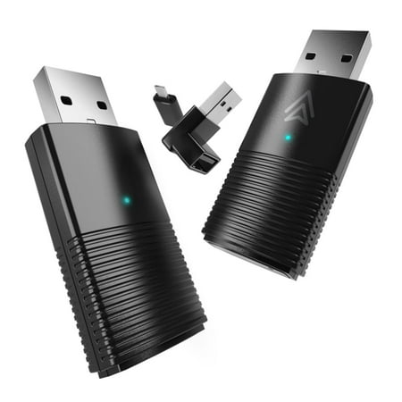 MINIX CP86 Wired CarPlay to Wireless Adapter Bluetooth/Wi-Fi/USB USB-A to USB-C Adapter Black