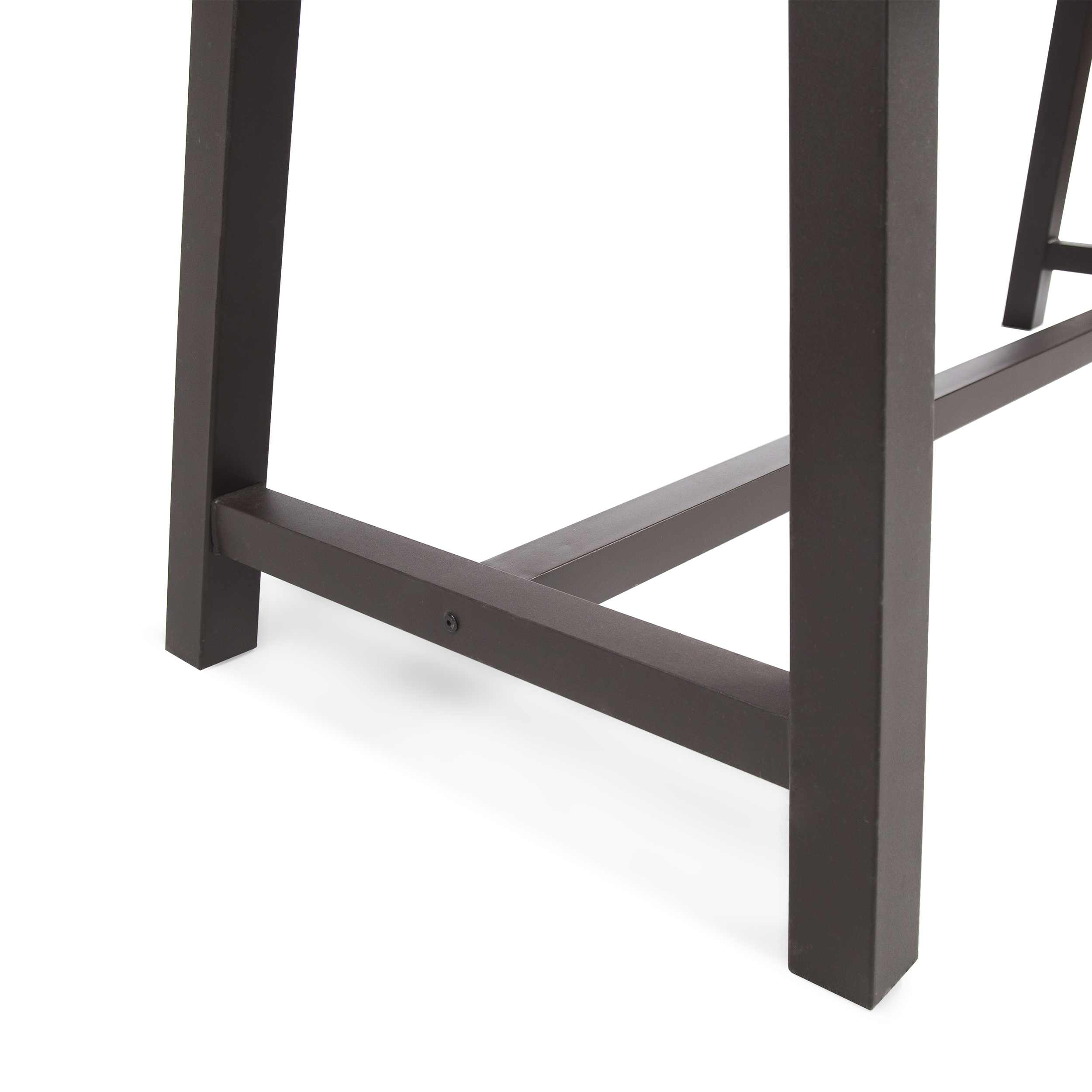 Dining Table, Outdoor Carlie Sandblast Finished Dining Table with Rustic Metal Legs for Patio Garden, Natural