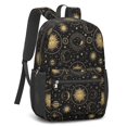 thumbnail image 2 of Sun and Moon Gothic Pattern 17" Waterproof Oxford School Backpacks for Teens, S-Shape Padded Straps, for School, Travel, Hiking, Camping, 2 of 5