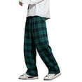 thumbnail image 6 of Havenx Pajama Pants Men Plaid Pajamas Pants 2025 Plus Size Sleep Pants Elastic Waist Straight-Leg Soft Sleep & Lounge Pants,Army Green L, 6 of 6