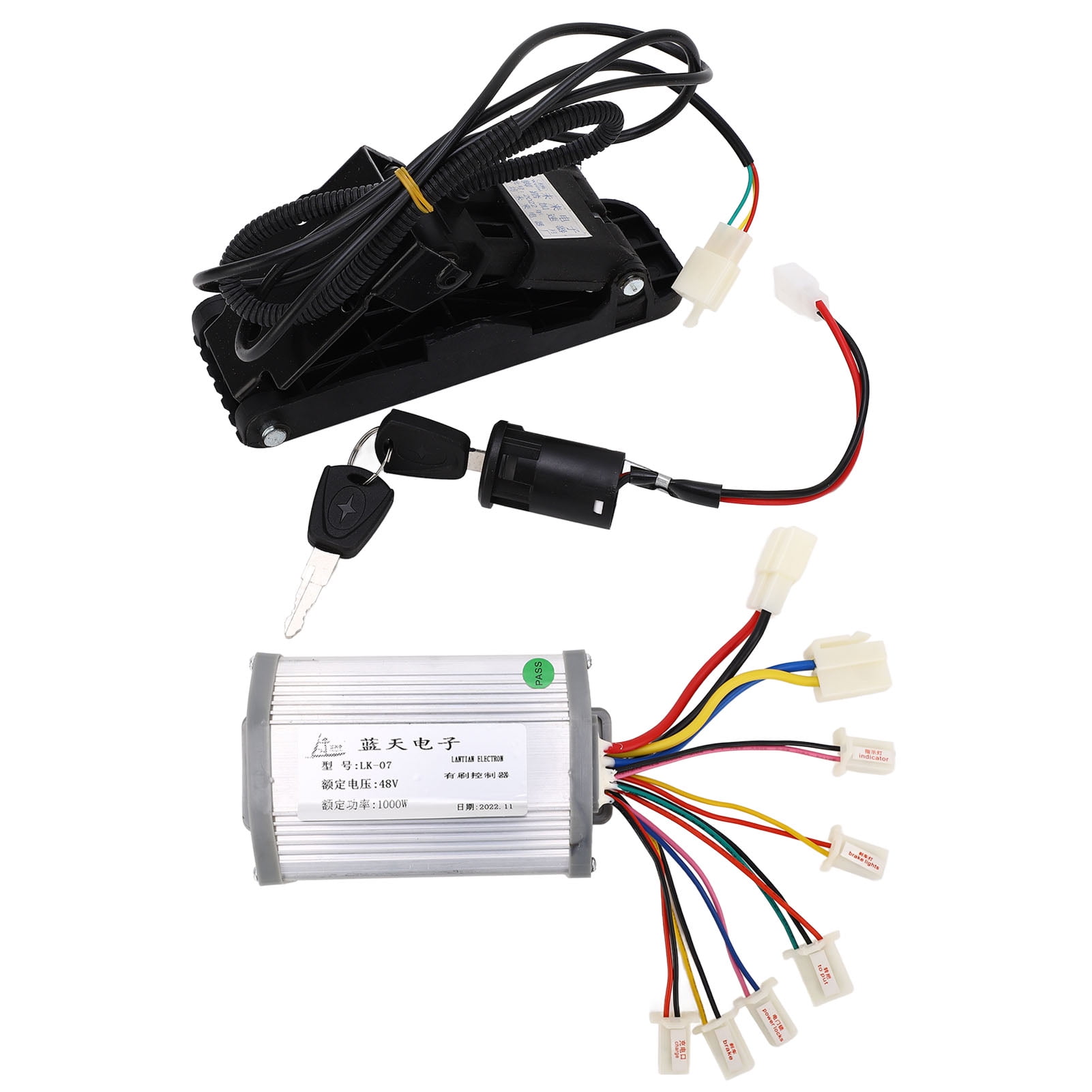 Kit Pédale + Contrôleur Moteur électrique Brossé 48V 600W Pour Kart à 4 Roues, Neuf