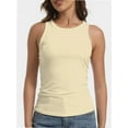thumbnail image 2 of Womens Sleeveless Racerback High Neck Casual Basic Ribbed Fitted Tank Top, 2 of 6