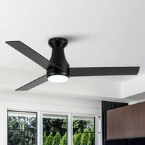48" Modern Black Reversible Blades DC Motor Ceiling Fan with LED Light and Remote Control