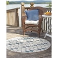 thumbnail image 3 of Rugs.com Outdoor Lattice Collection Rug – 4 Ft Round Ivory Flatweave Rug Perfect For Kitchens, Dining Rooms, 3 of 8