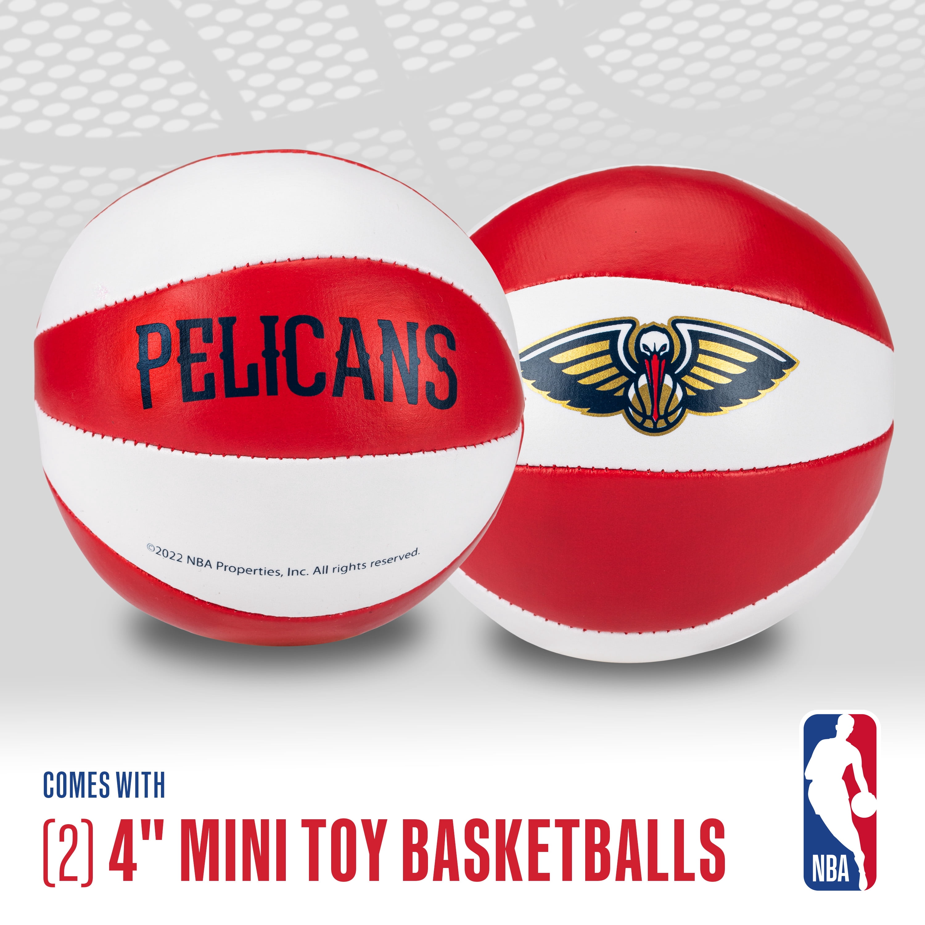 Franklin Sports NBA New Orleans Pelicans Toy Basketballs - 2 Pack of Kids Soft Mini Basketballs for Over the Door + Indoor Hoops - NBA Fan Shop Kids Soft Toy Basketballs - (2) Mini Balls Included
