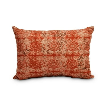 Simply Daisy, 14" x 20" Patina Orange/Rust Decorative Abstract Outdoor Throw Pillow