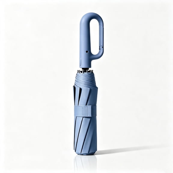 Korean Umbrella UV Protection, Mini Auto Open Close Travel Umbrella with Carabiner Handle, Korean Umbrella for Sun & Rain