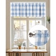thumbnail image 7 of Rustic Country Valances for Windows Blue Watercolor Plaid Farmhouse Valance Rod Pocket Light Filtering Short Window Treatments Curtains for Kitchen Bathroom Living Room Bedroom, 1 Panel, 42 x 12 Inch, 7 of 7