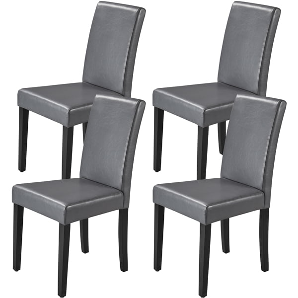 Alden Design Padded Parson Dining Chairs with Solid Wood Legs, Set of 4 ...