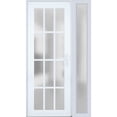 thumbnail image 3 of Front Exterior Prehung FiberGlass Door Frosted Glass / Manux 8312 White Silk / Side Exterior Window / -W30+14" x H80"-Left-hand Inswing, 3 of 5